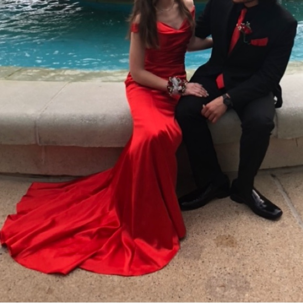 Prom dress, worn once, and in perfect condition. Sleeves were slightly altered.